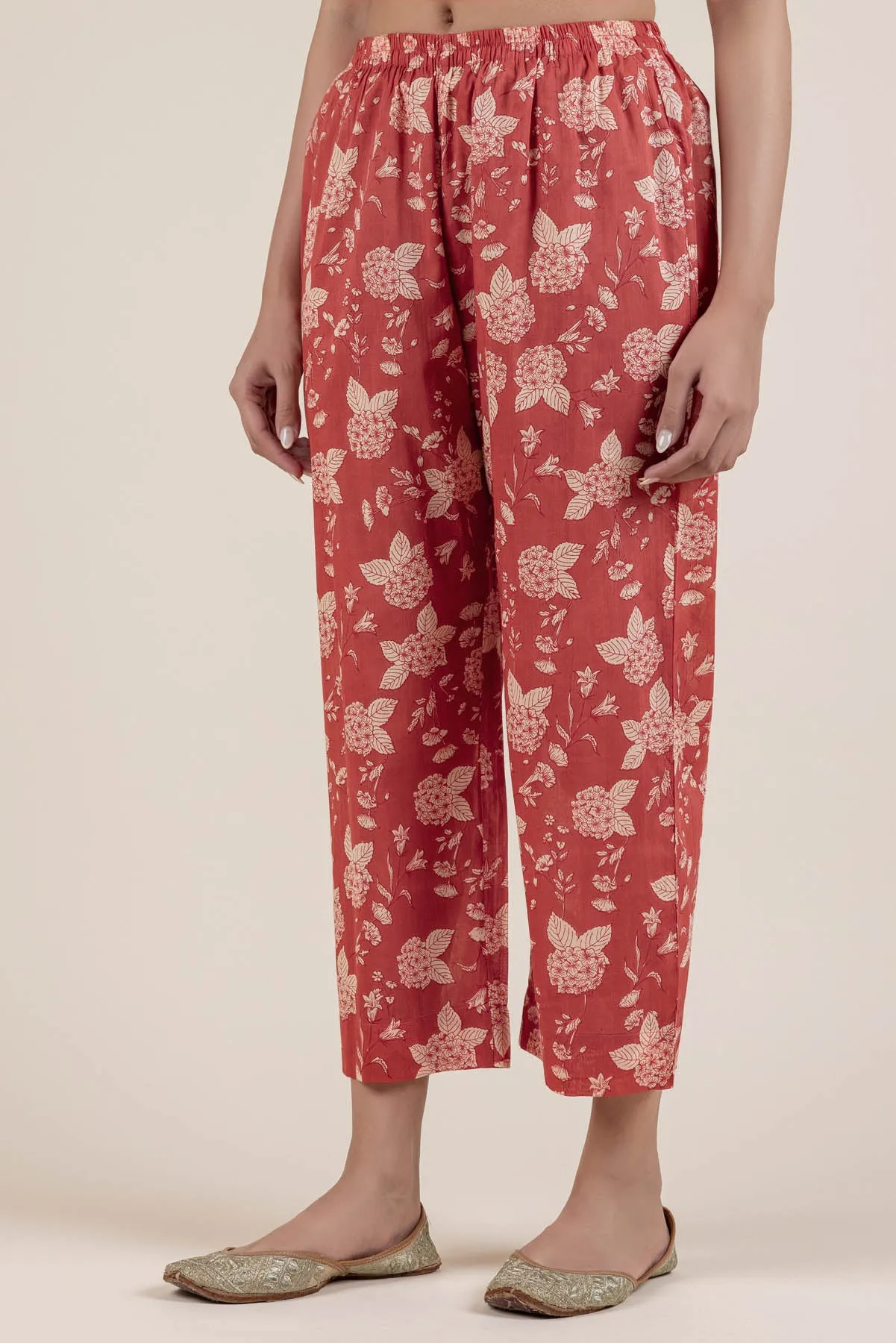 Floral Burnt Orange Trousers