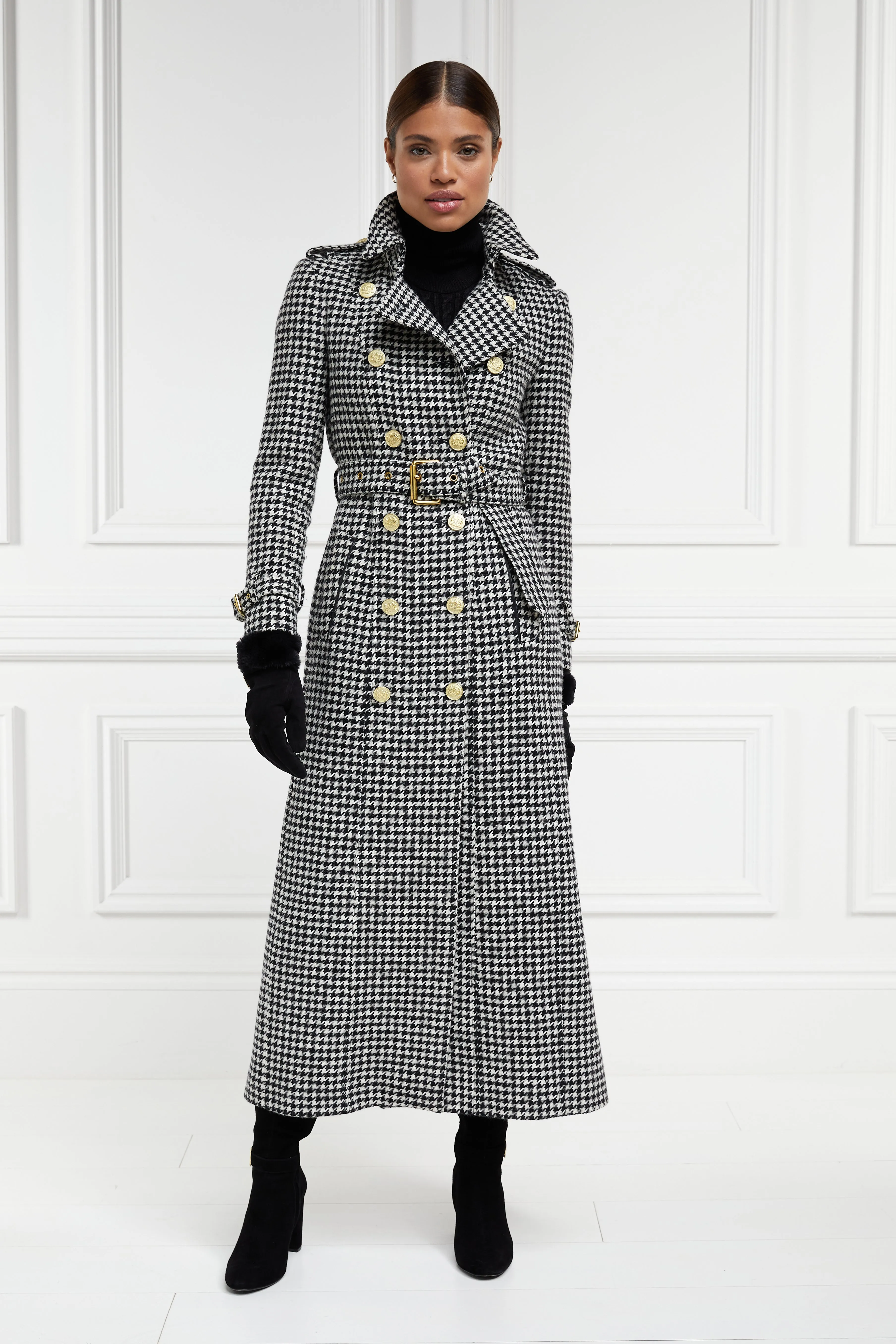 Full Length Marlborough Trench Coat (Houndstooth)