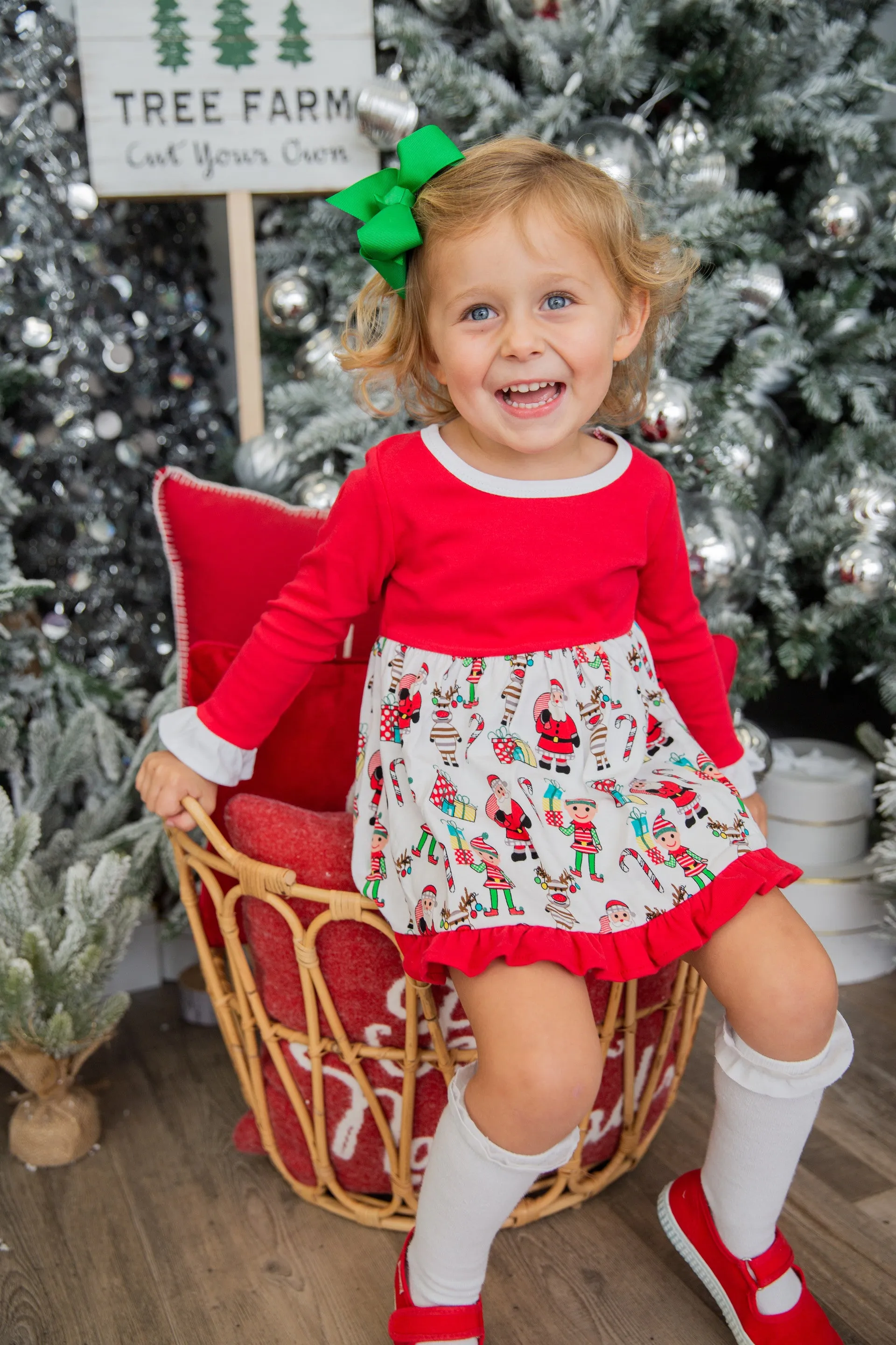 Girls Holiday Ruffle Dress