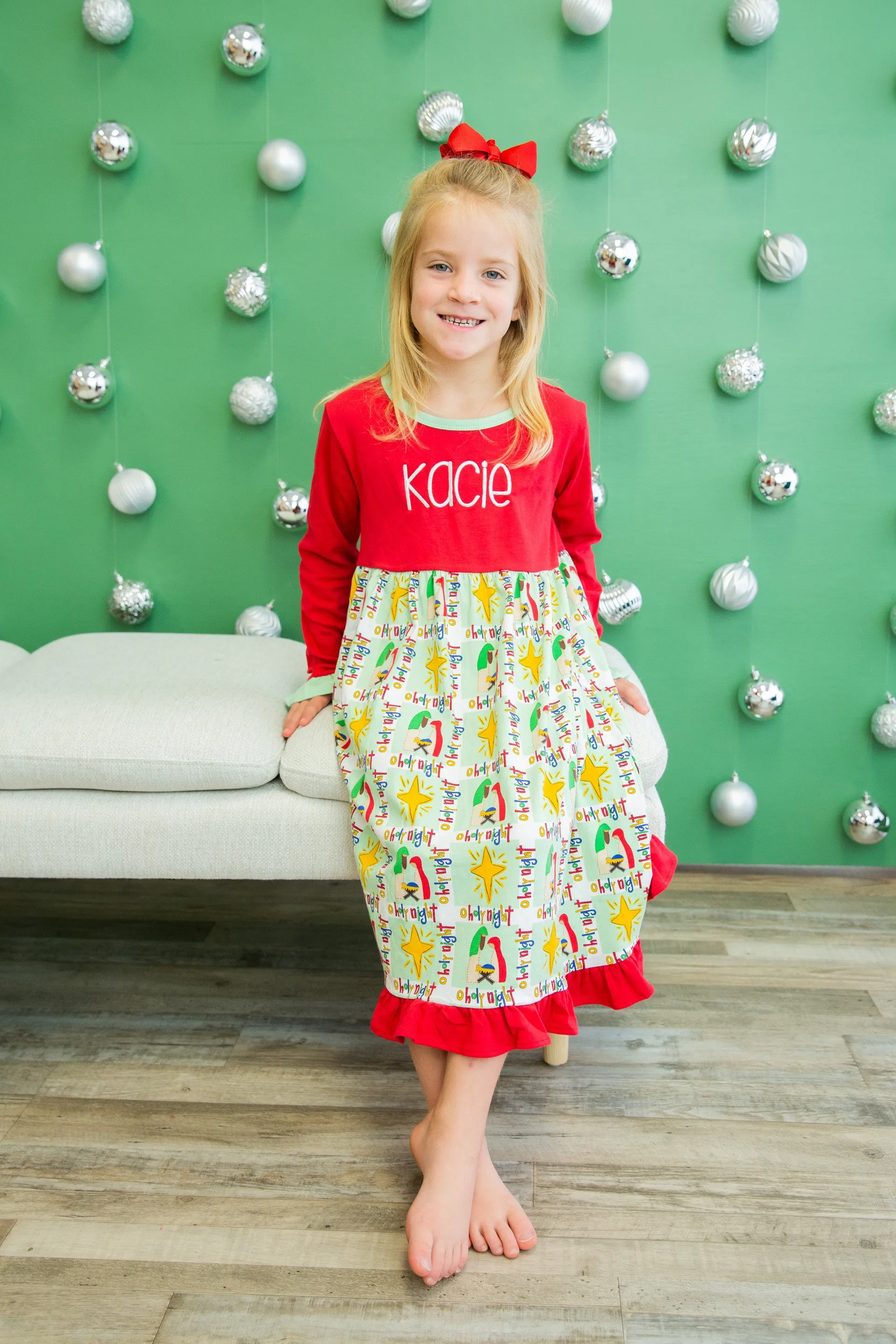 Girls Holiday Ruffle Dress