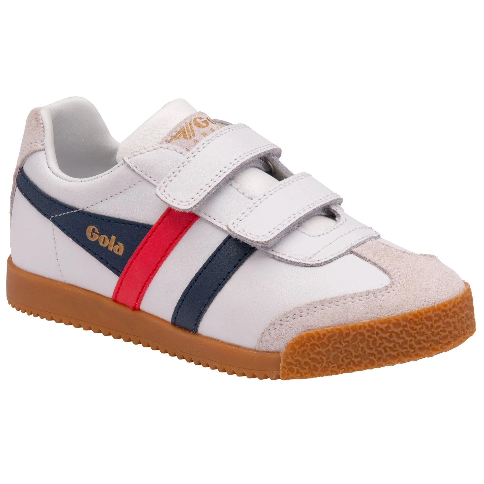 GOLA HARRIER leather strap blanc basket sneakers