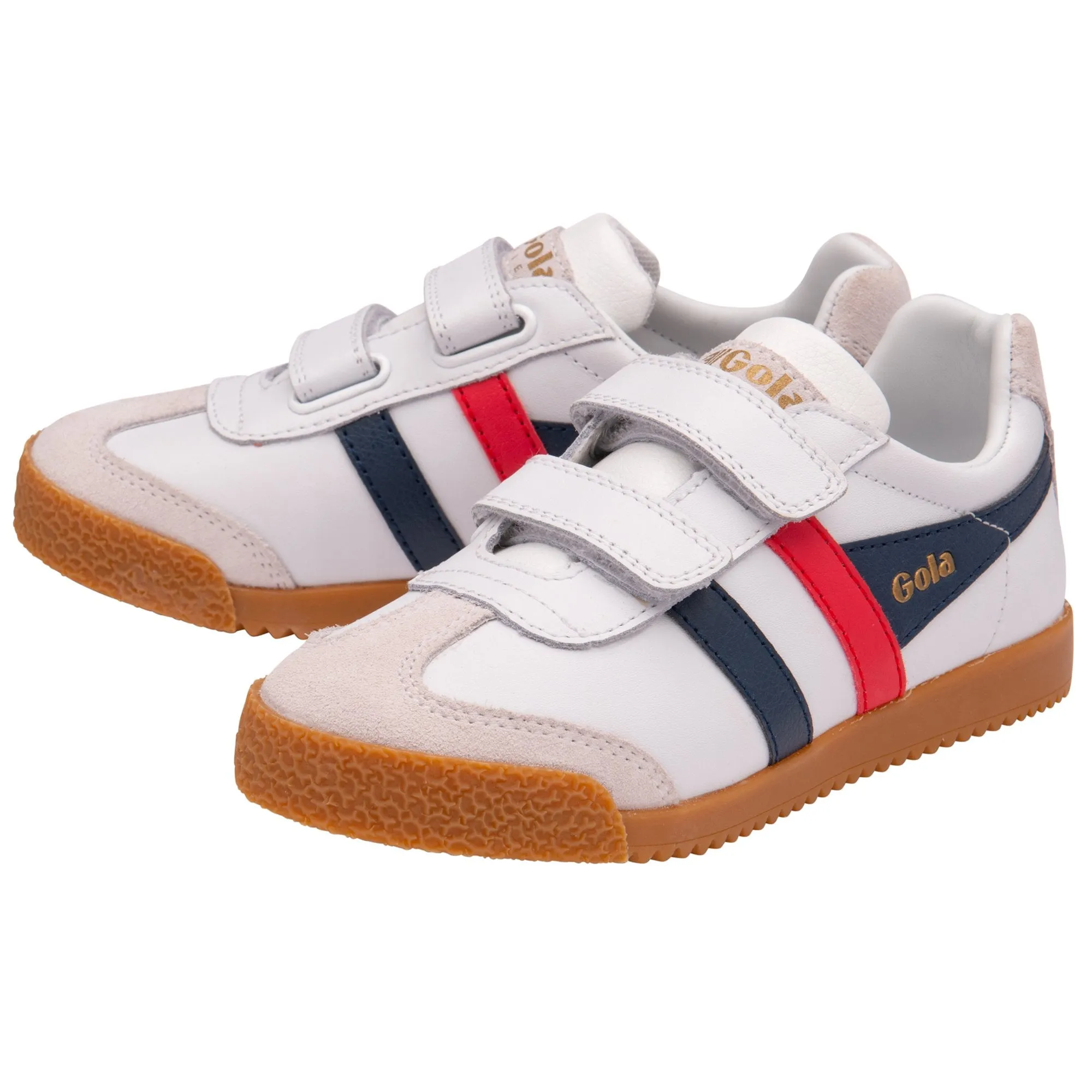 GOLA HARRIER leather strap blanc basket sneakers