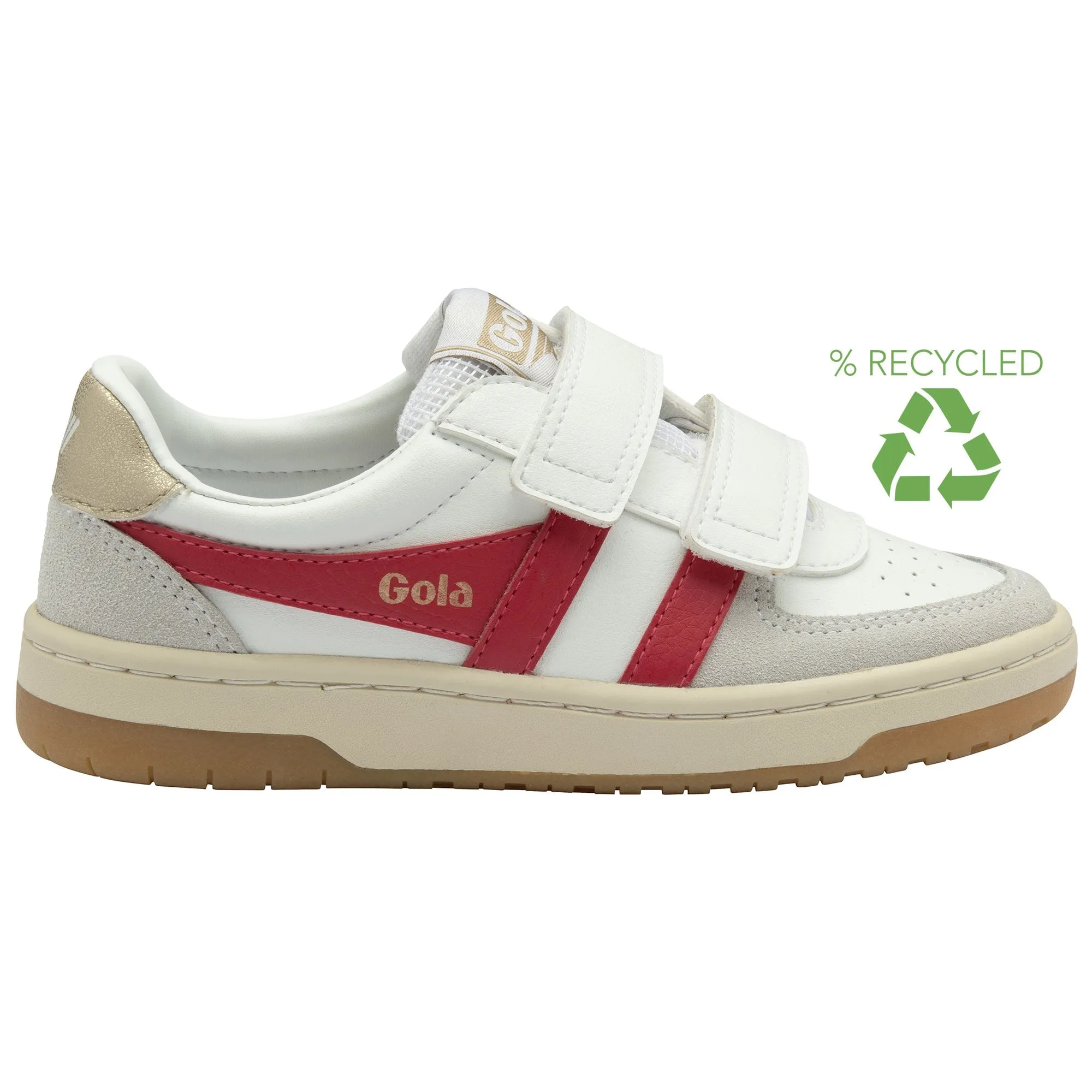 GOLA HAWK STRAP Blanc Rouge Sneakers Baskets