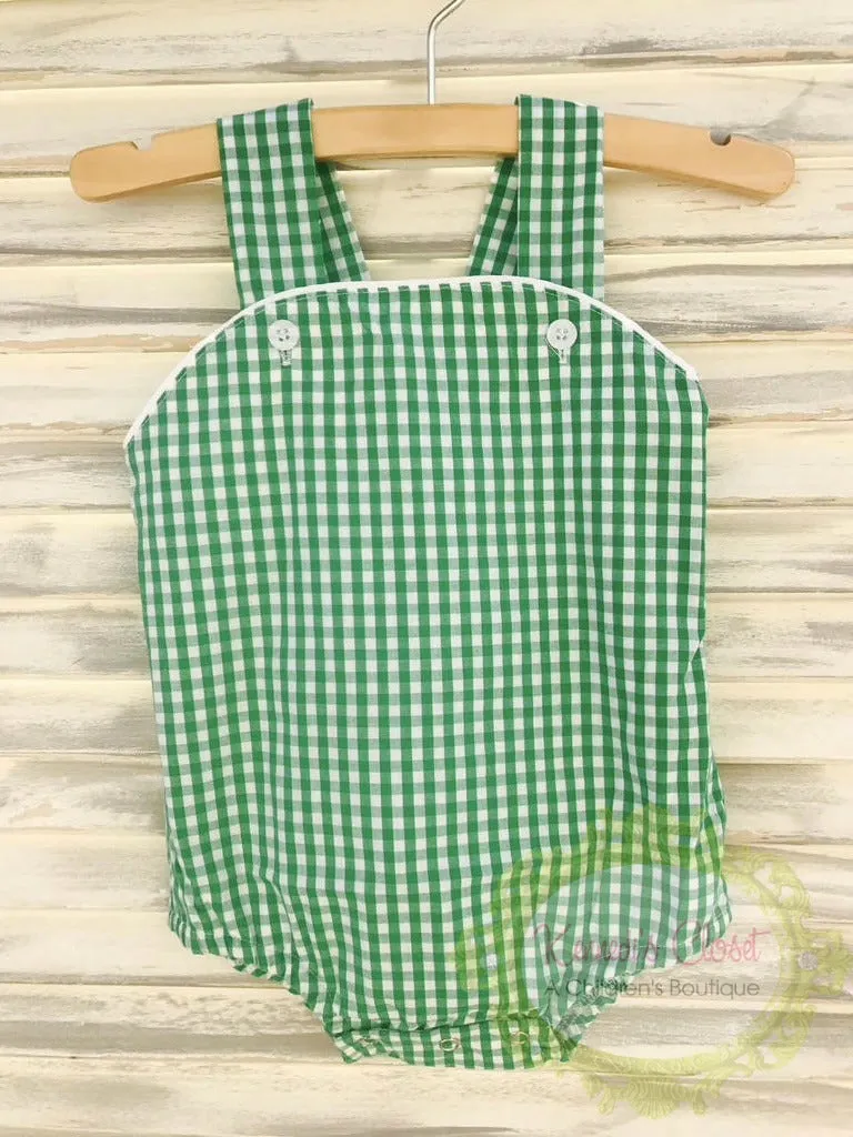 Green Gingham Sunsuit