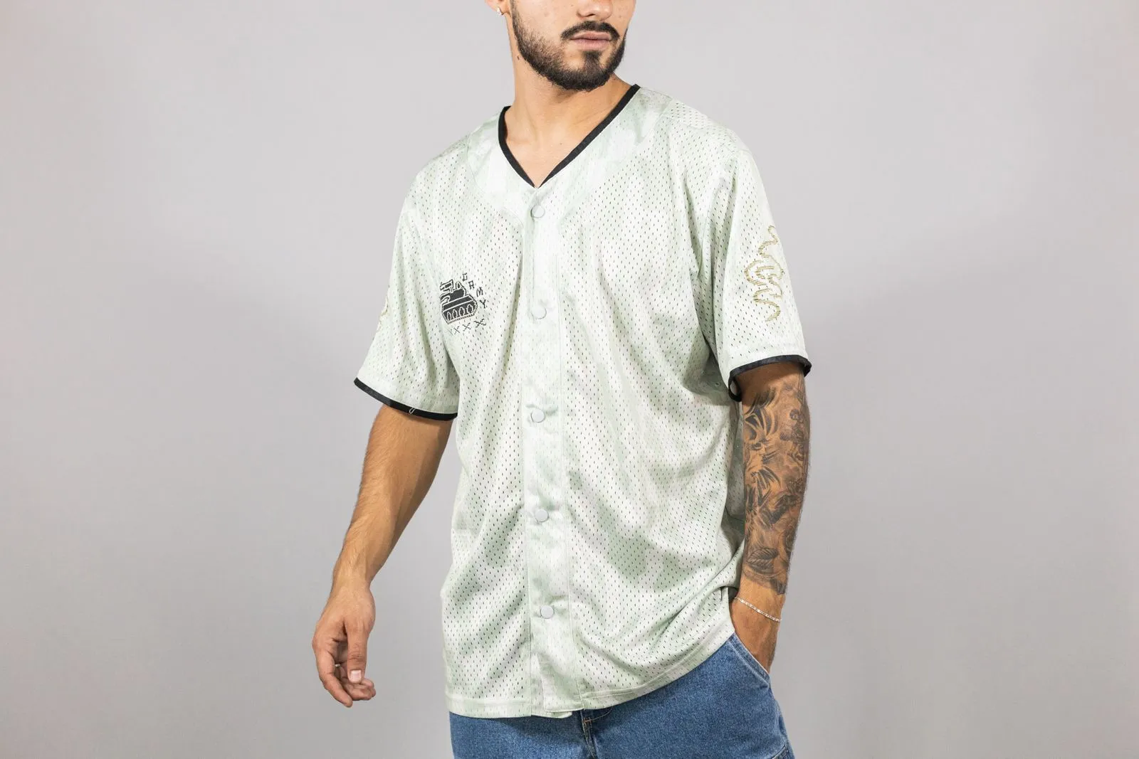 Grimey Lucky Dragon Mesh Baseball Jersey