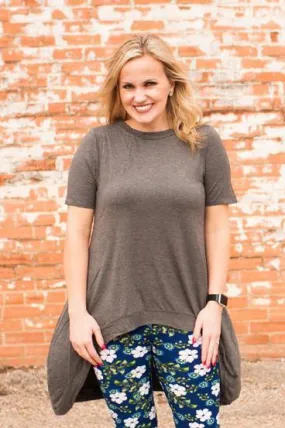 Jolene Hi-Low Mid Grey Tunic