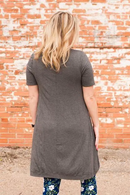 Jolene Hi-Low Mid Grey Tunic