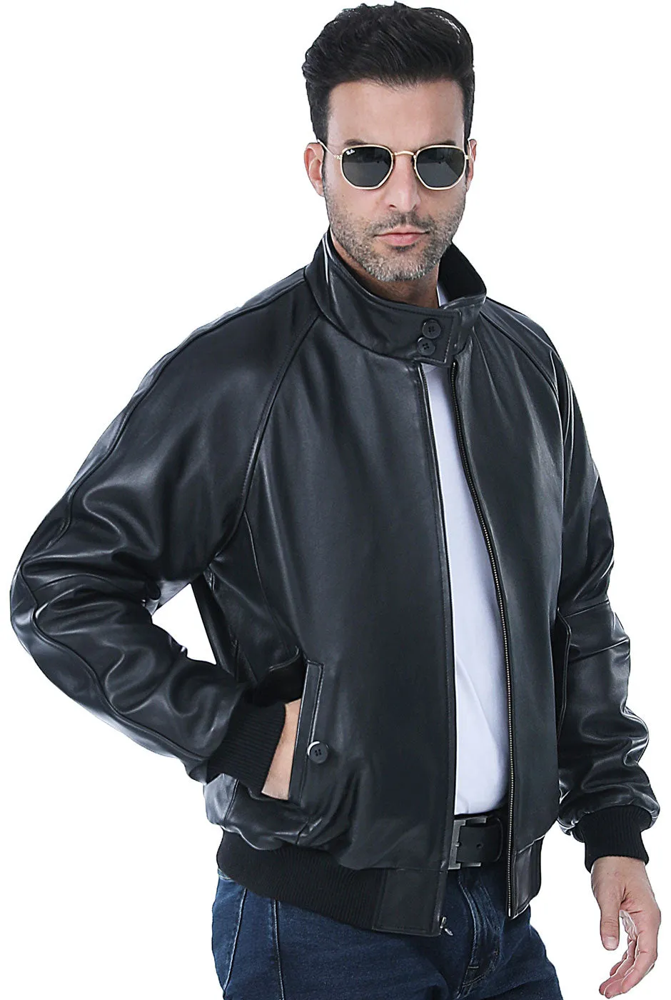 Landing Leathers Men WWII Leather Bomber Jacket