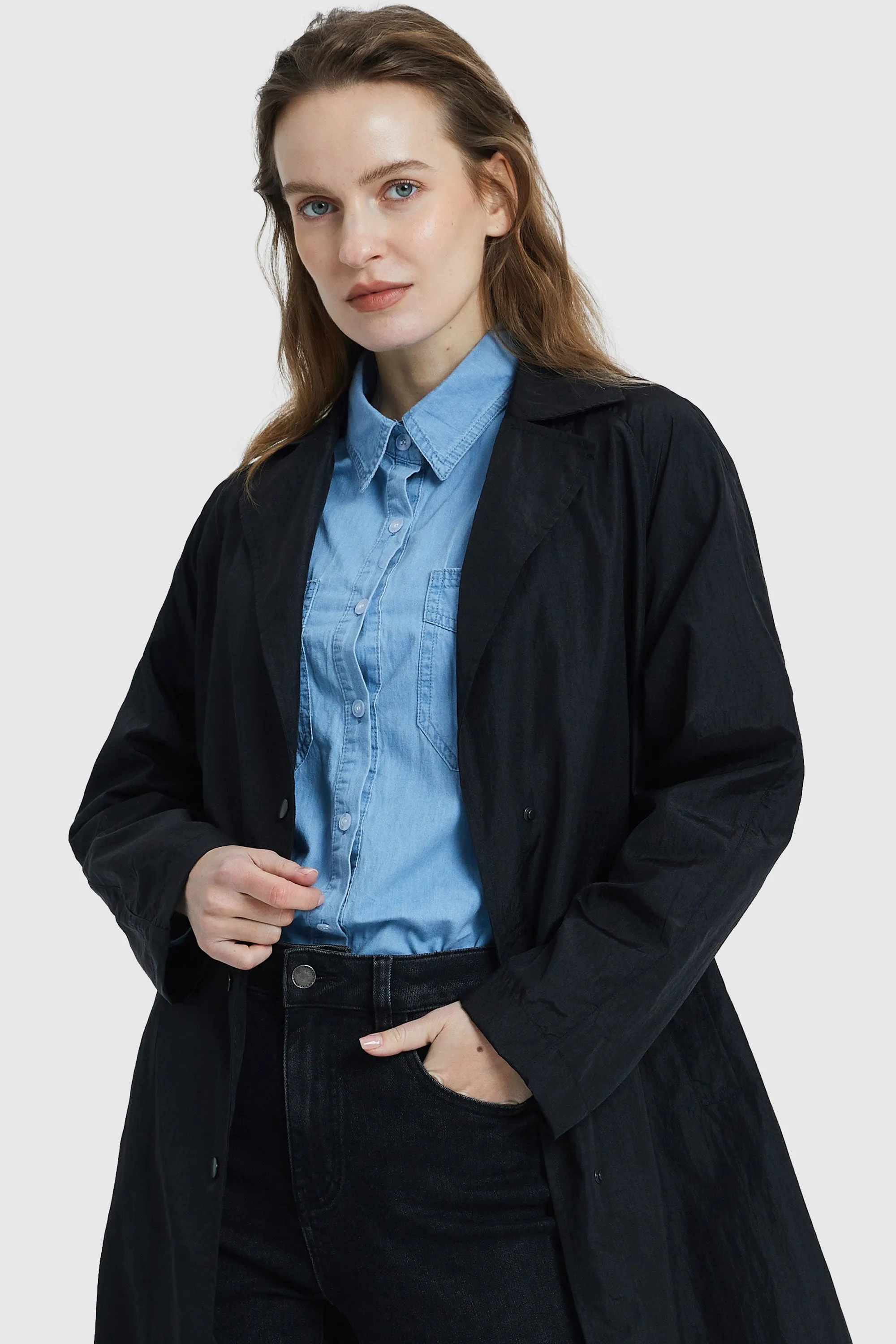 Lightweight Single Breasted Lapel Trench Coat