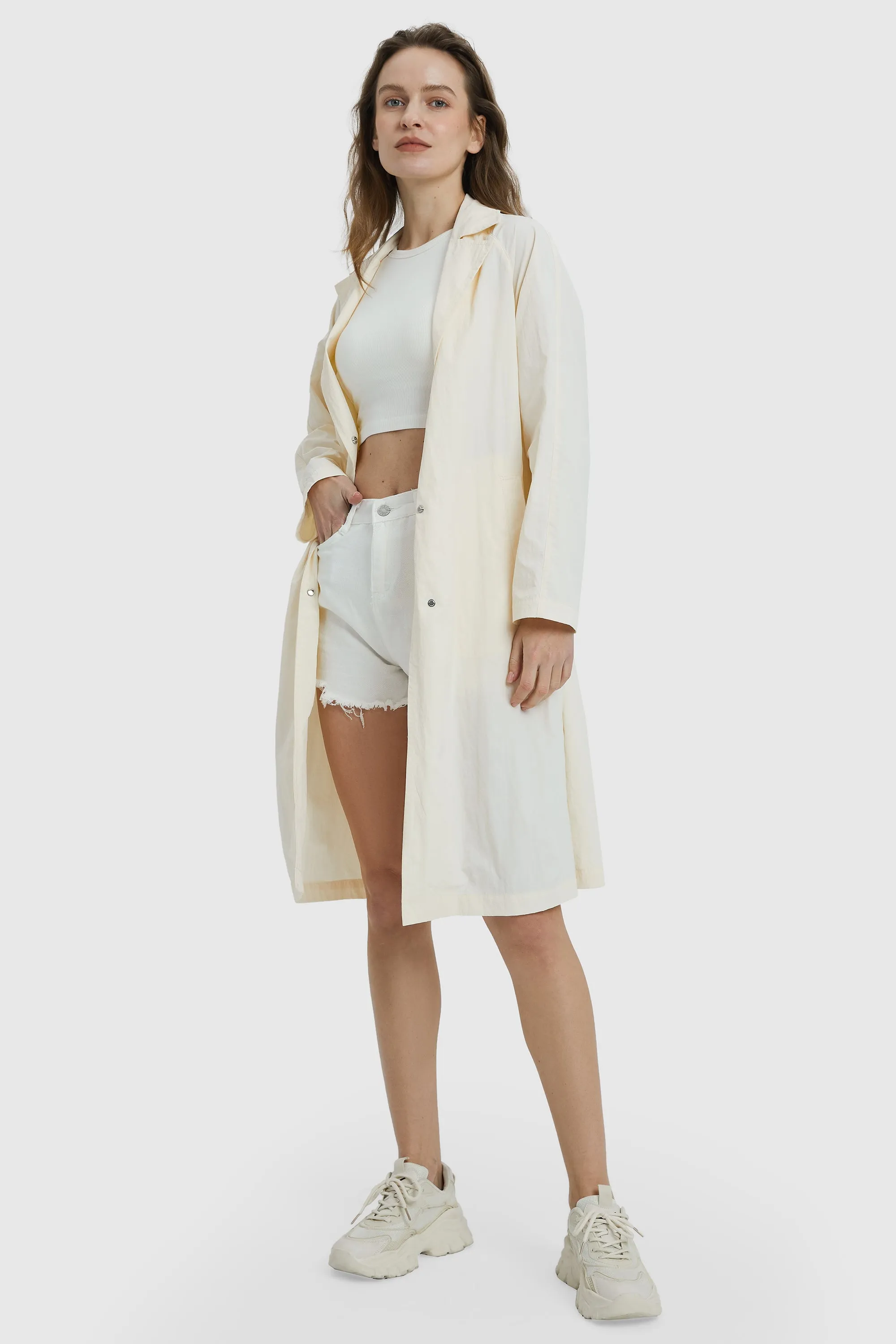 Lightweight Single Breasted Lapel Trench Coat