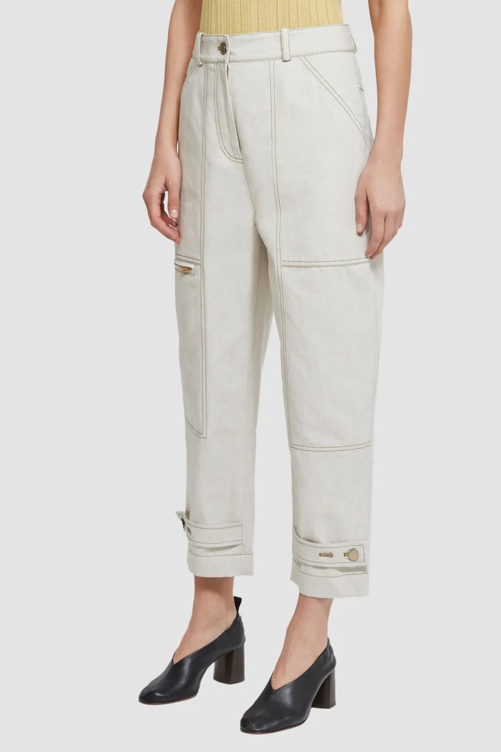 Linen Denim Utility Trousers