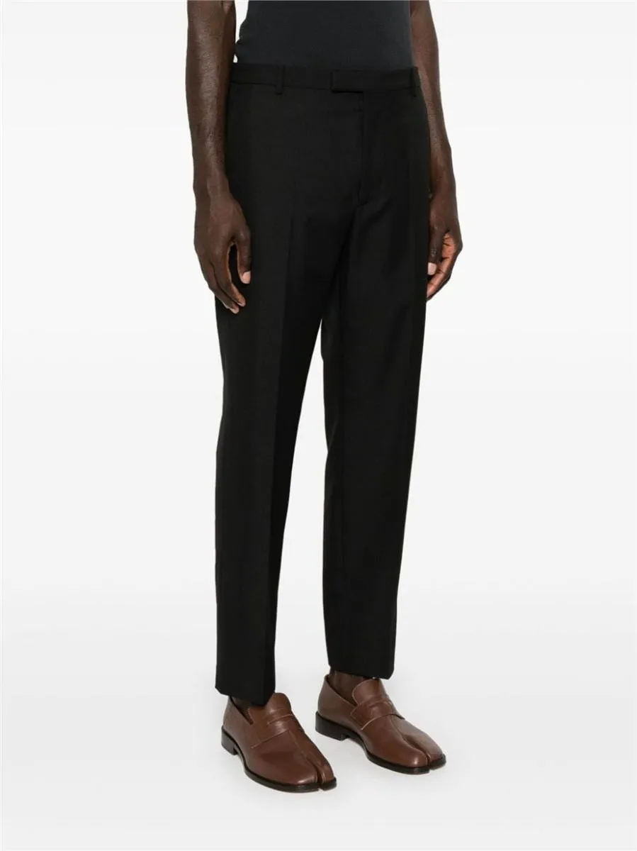 LOGO-EMBROIDERED TWILL TAILORED TROUSERS