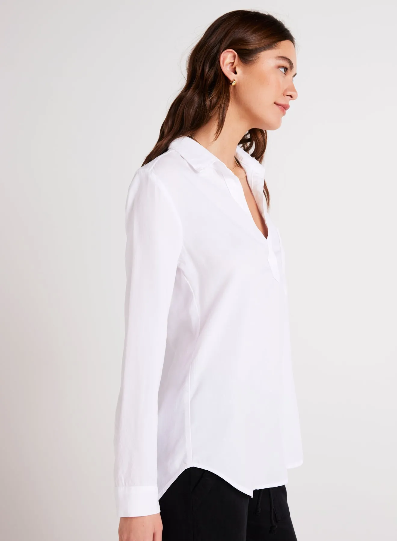 Long Sleeve Pullover Tunic - White