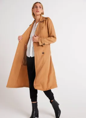 Luxe Twill Trench Coat - Golden Camel