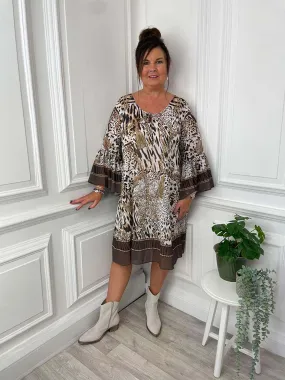 Malissa J Animal Print Kaftan Tunic - Natural