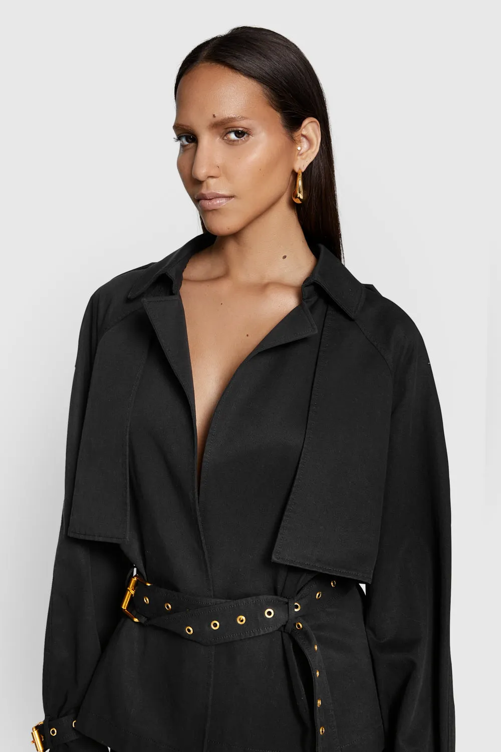 Mia Cropped Trench Coat