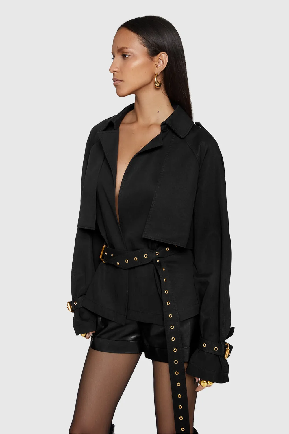 Mia Cropped Trench Coat