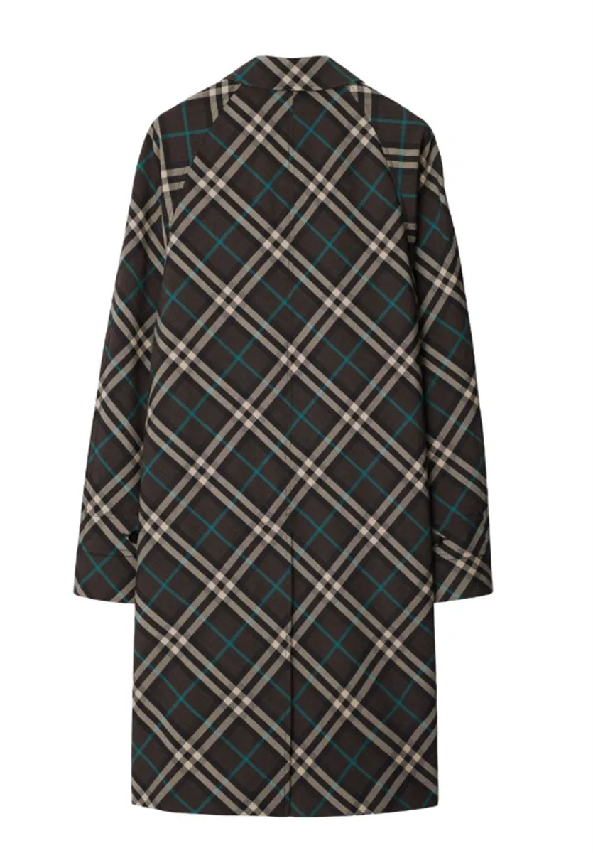 MID-LENGTH CHECK TRENCH COAT