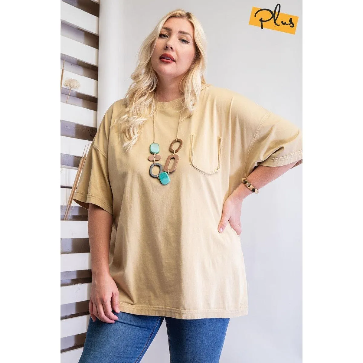 Mineral Washed Cotton Jersey Boxy Tunic