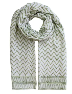 Mint Chevron Organic Scarf