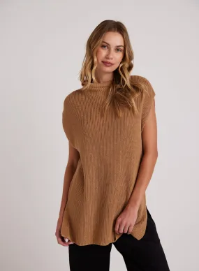 Mock Neck Sweater Tunic - Golden Camel