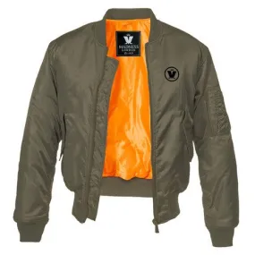 Olive M Logo Bomber Jacket