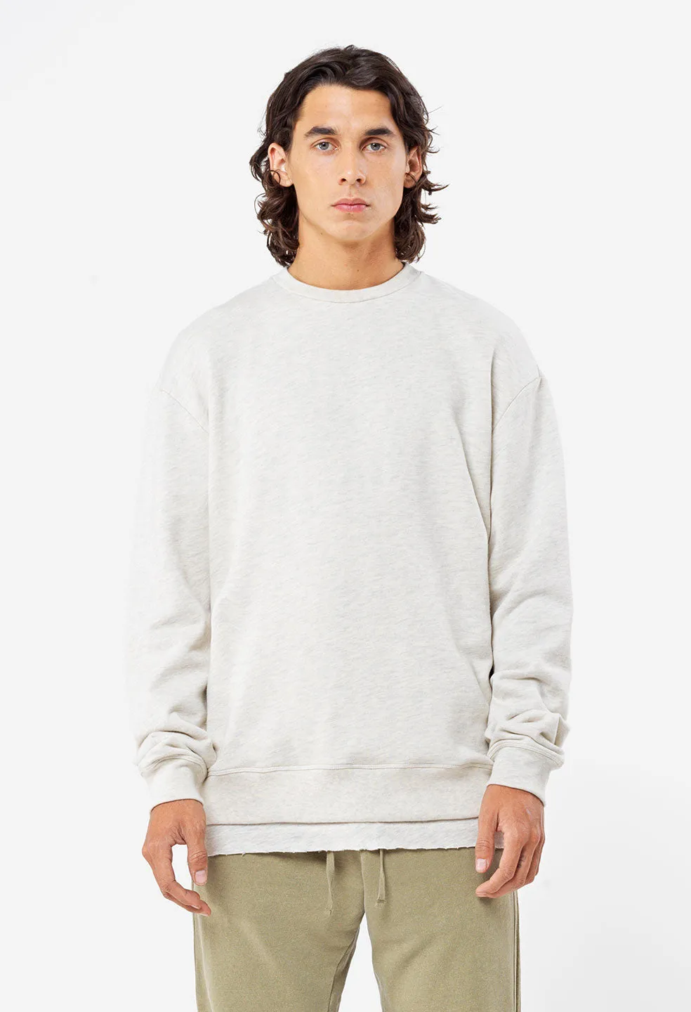 Oversized Crewneck Pullover / Heather Oatmeal