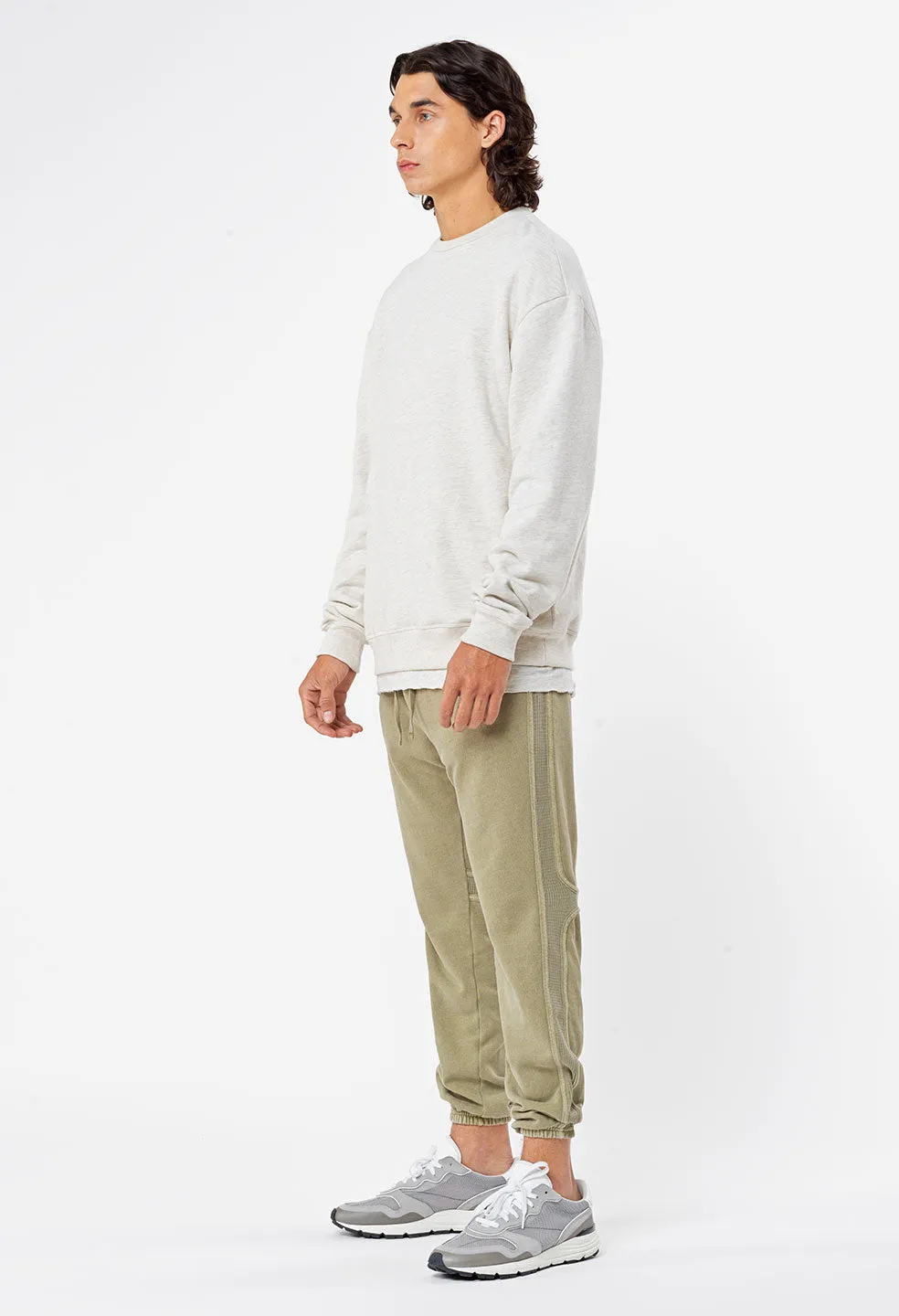 Oversized Crewneck Pullover / Heather Oatmeal