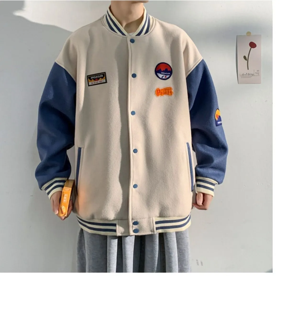 Oversized Hiphop Varsity Baseball Sports Jacket