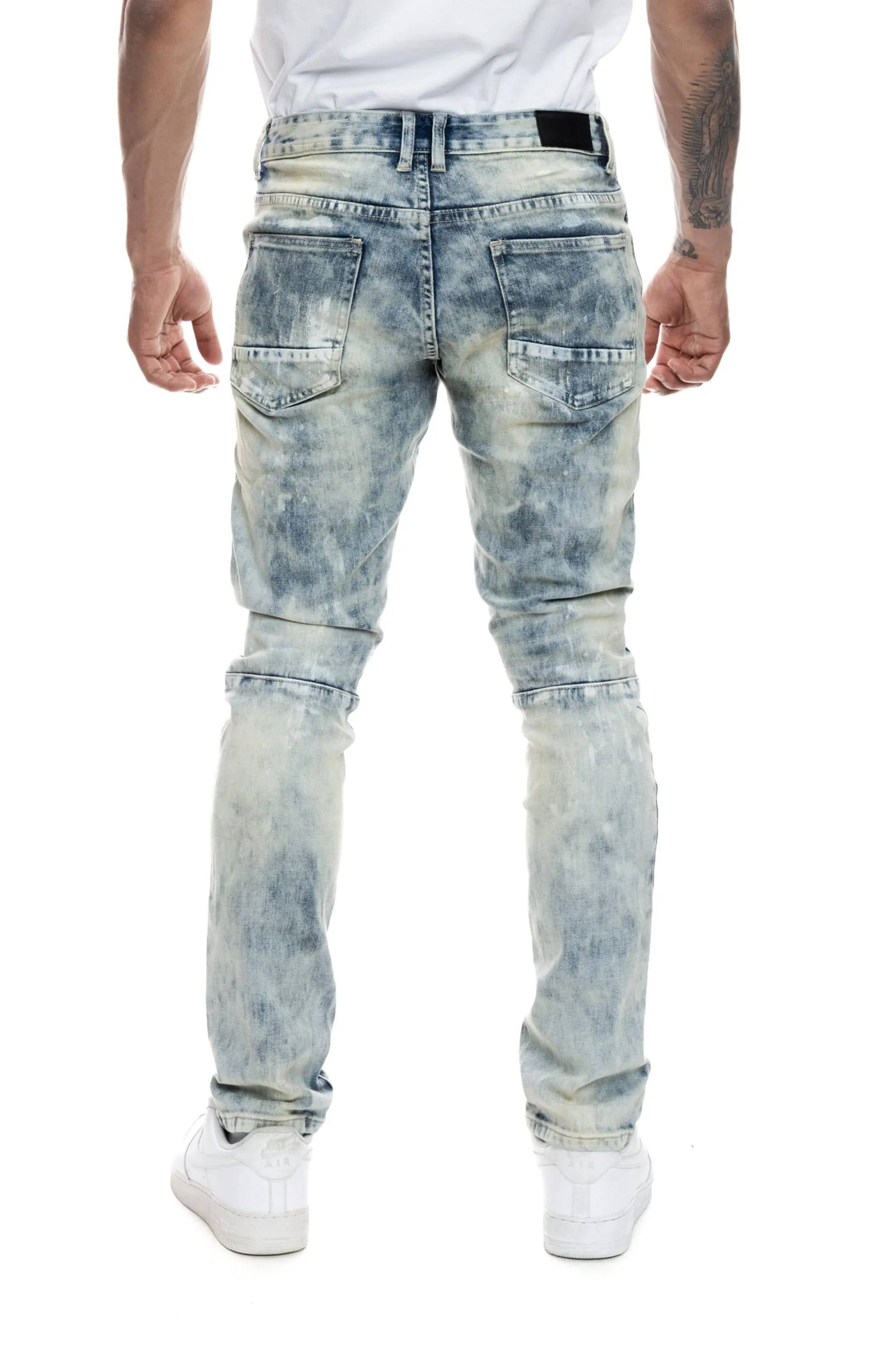 Patch Washed Jeans - Mojave Blue