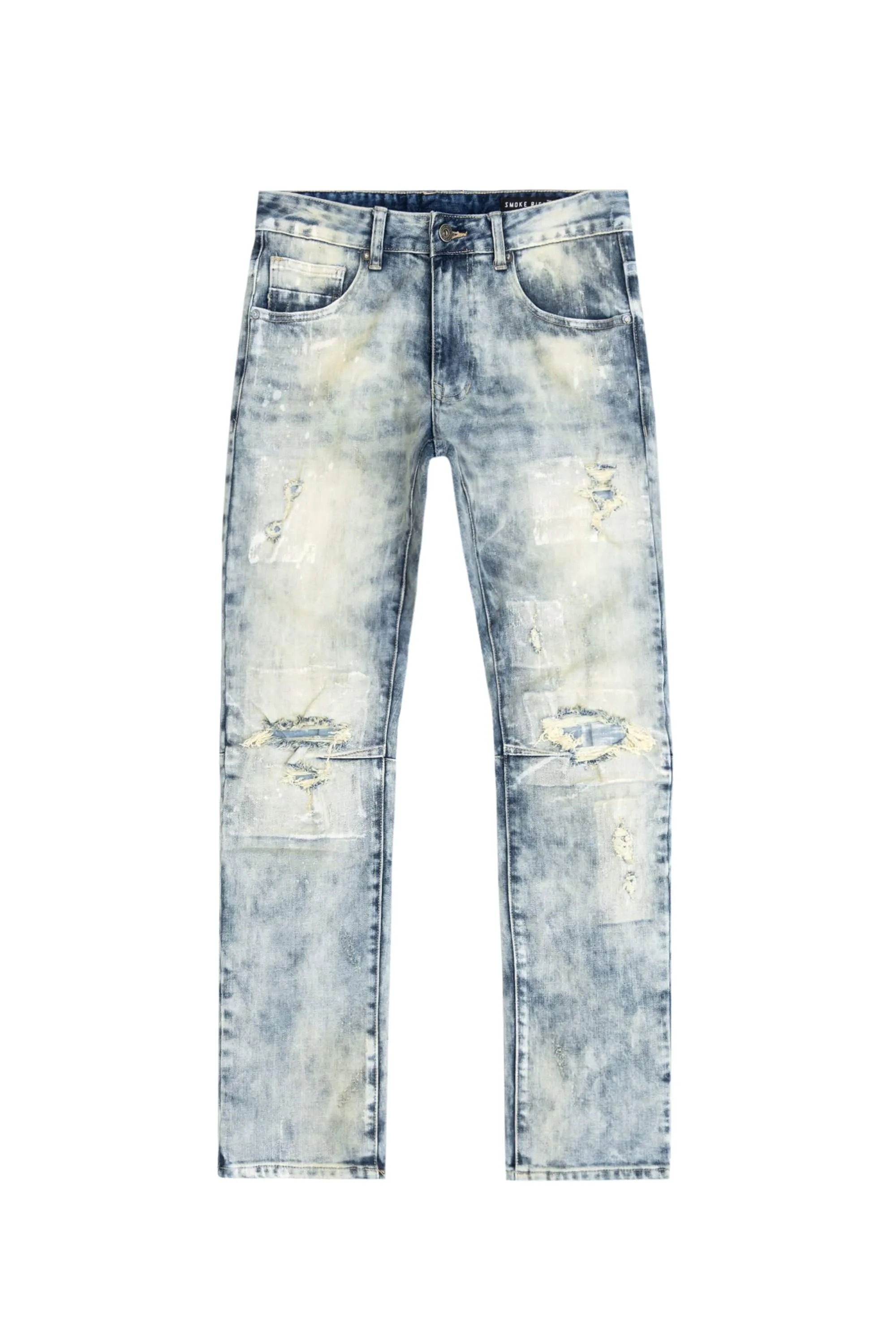 Patch Washed Jeans - Mojave Blue