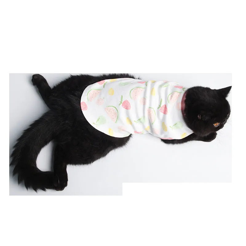 Pet Clothes Cat Clothes Printed Cat Clothes Homewear Cat T-shirt