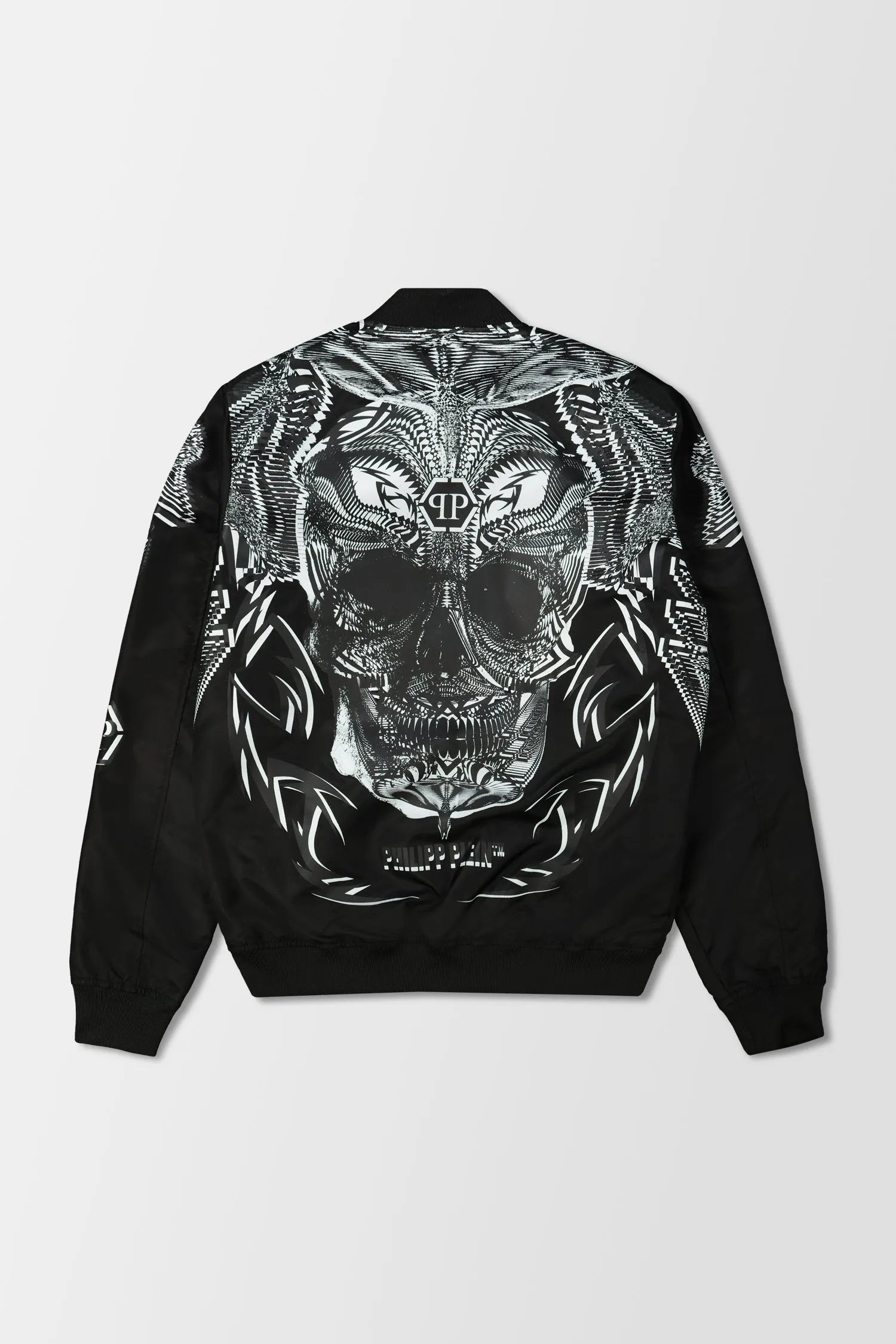 Philipp Plein Black Foulard Texture Bomber Jacket