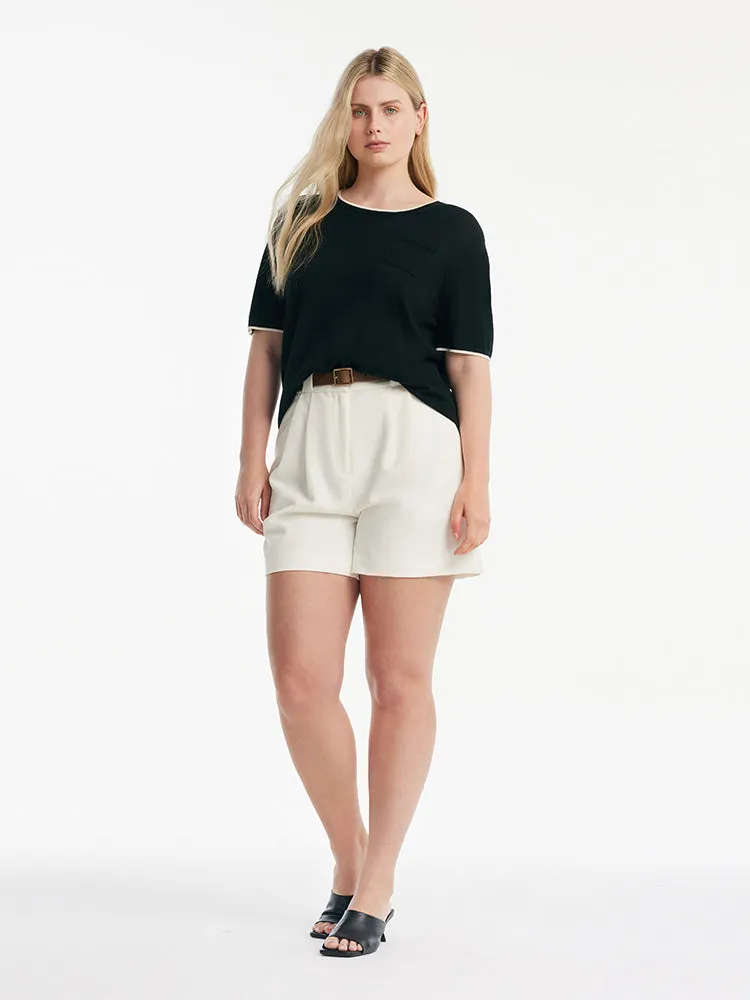 Pure Wool Short-Sleeved Pullover