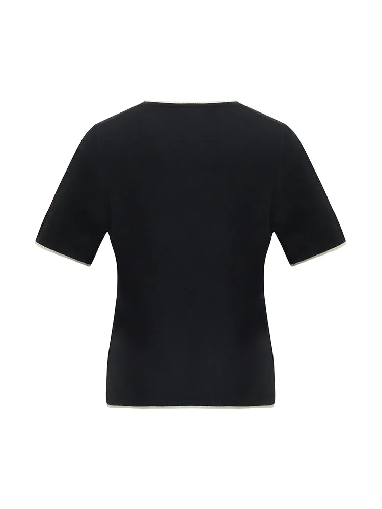 Pure Wool Short-Sleeved Pullover