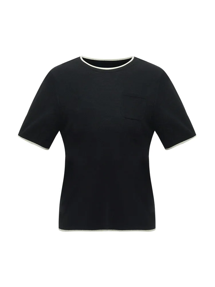 Pure Wool Short-Sleeved Pullover