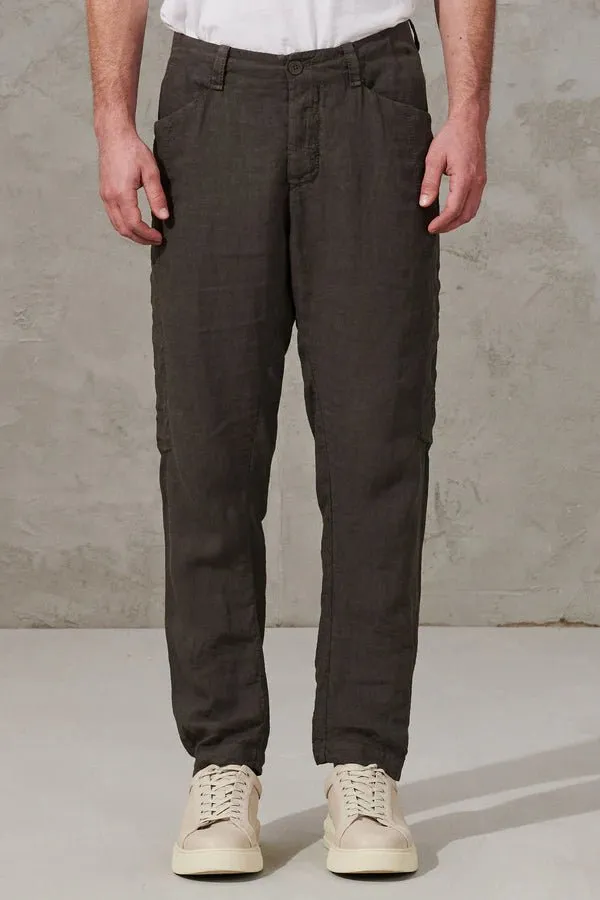 Regular-fit Linen Trousers with Inserts