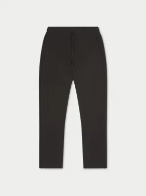 RIB TEXTURED TAPERED TROUSERS - BLACK