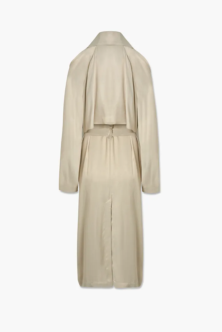 Satin Belted Trench Coat