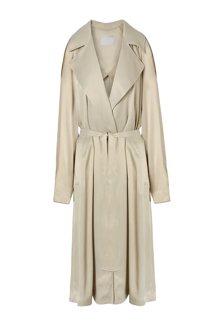 Satin Belted Trench Coat