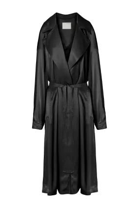 Satin Belted Trench Coat