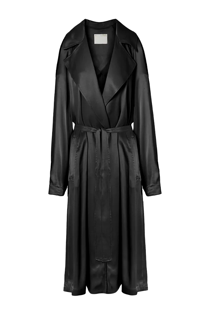 Satin Belted Trench Coat