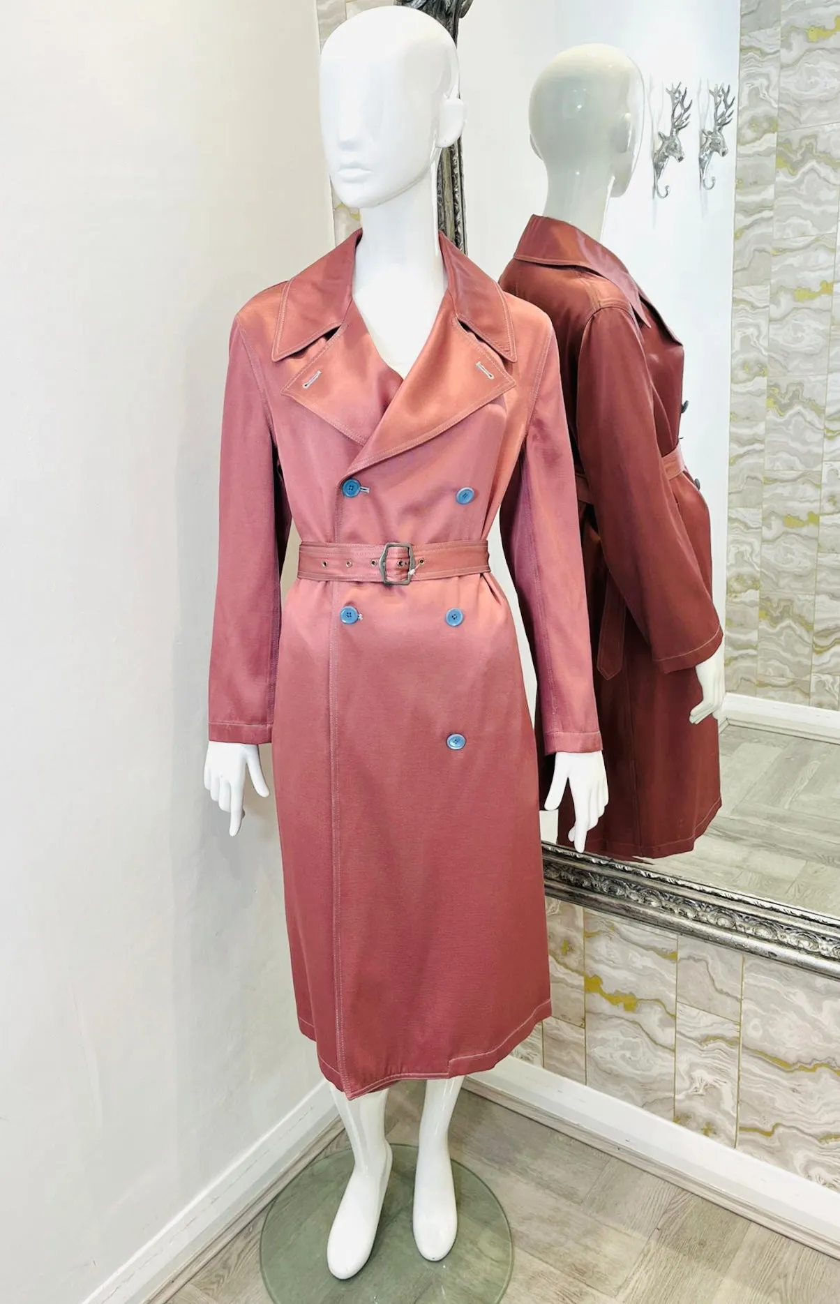 Sies Marjan Satin-Twill Trench Coat. Size XS