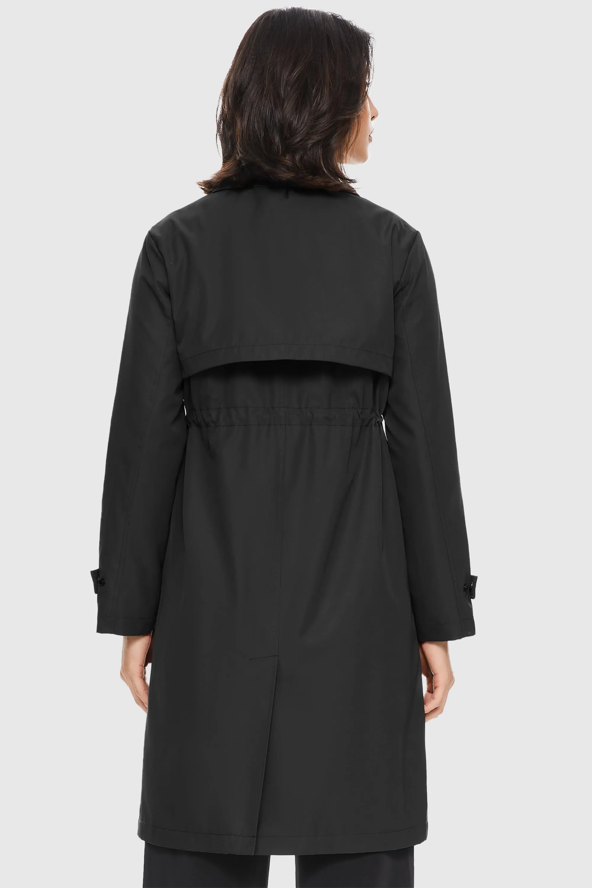 Slit Back Hem Breasted Trench Coat