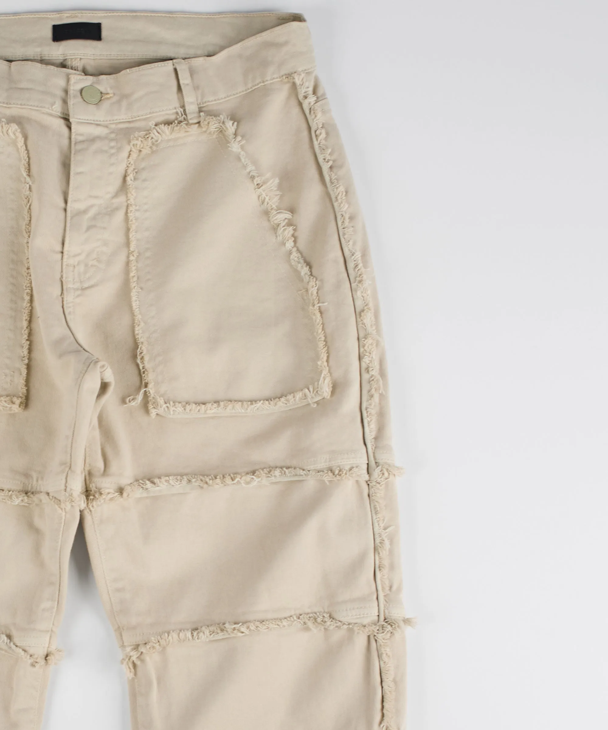 Stunner Distressed Denim Jeans - Cream