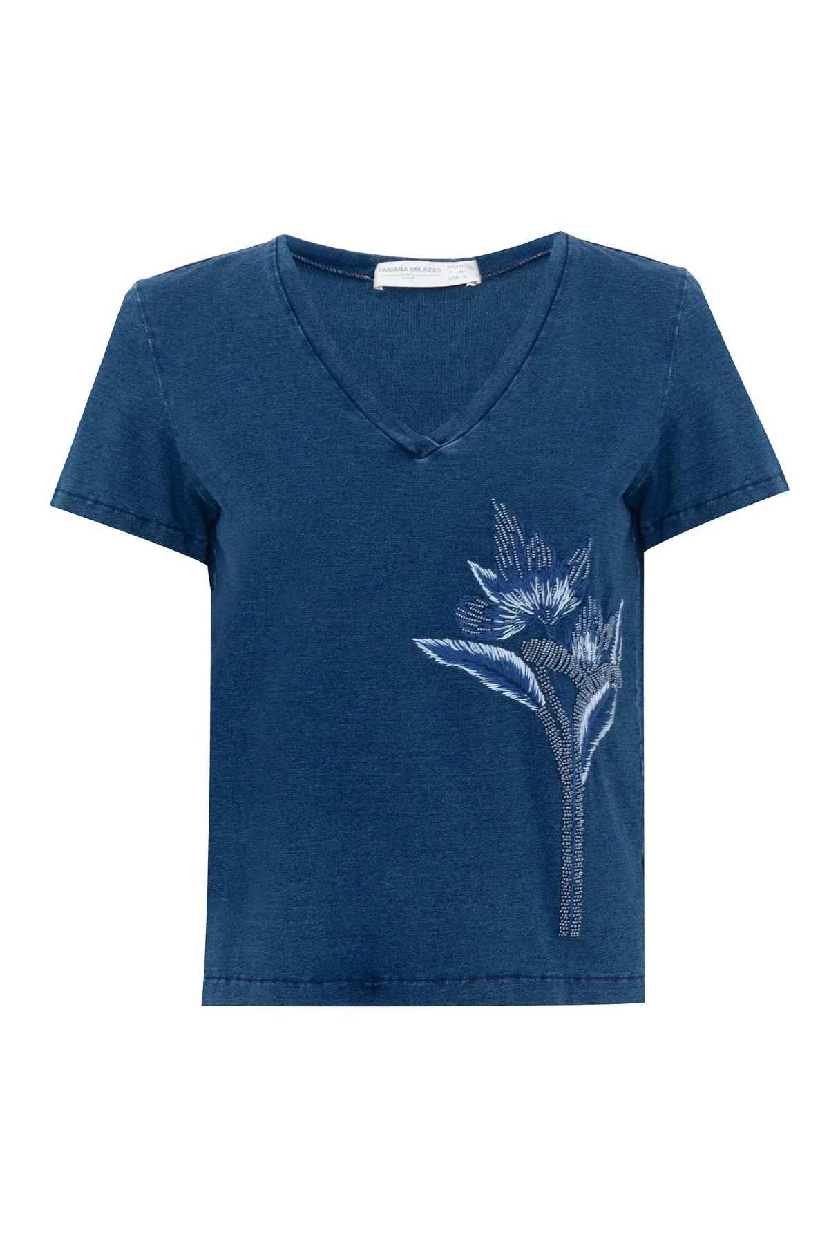 T-SHIRT FABIANA MILAZZO INDIGO ALANA GOLA V