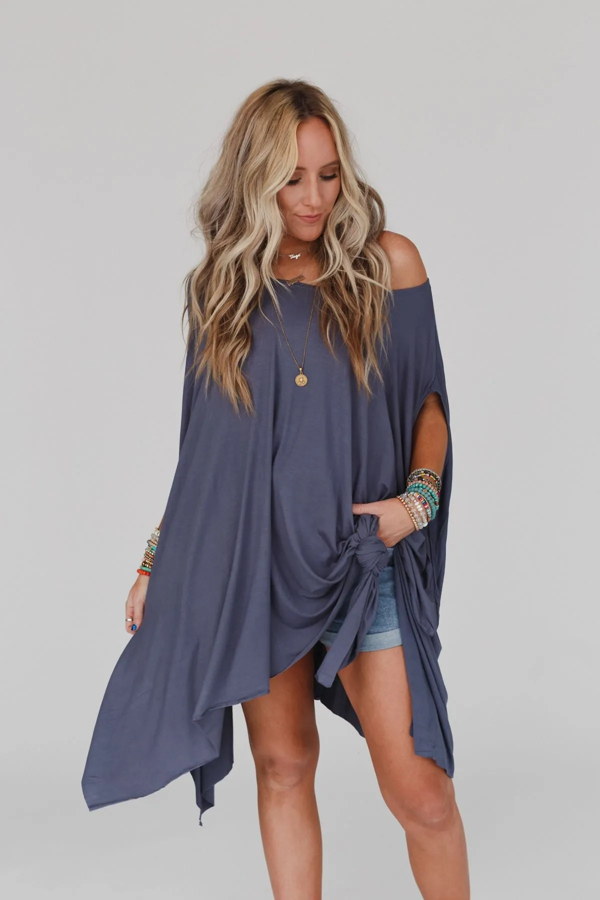 The Wren Tunic - Silver Denim