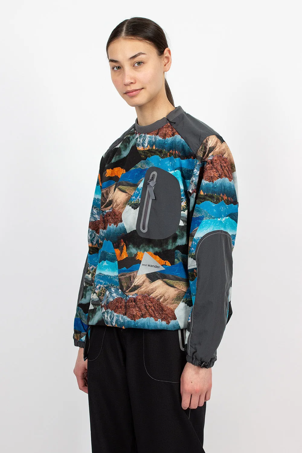 Vent Printed Pullover Blue