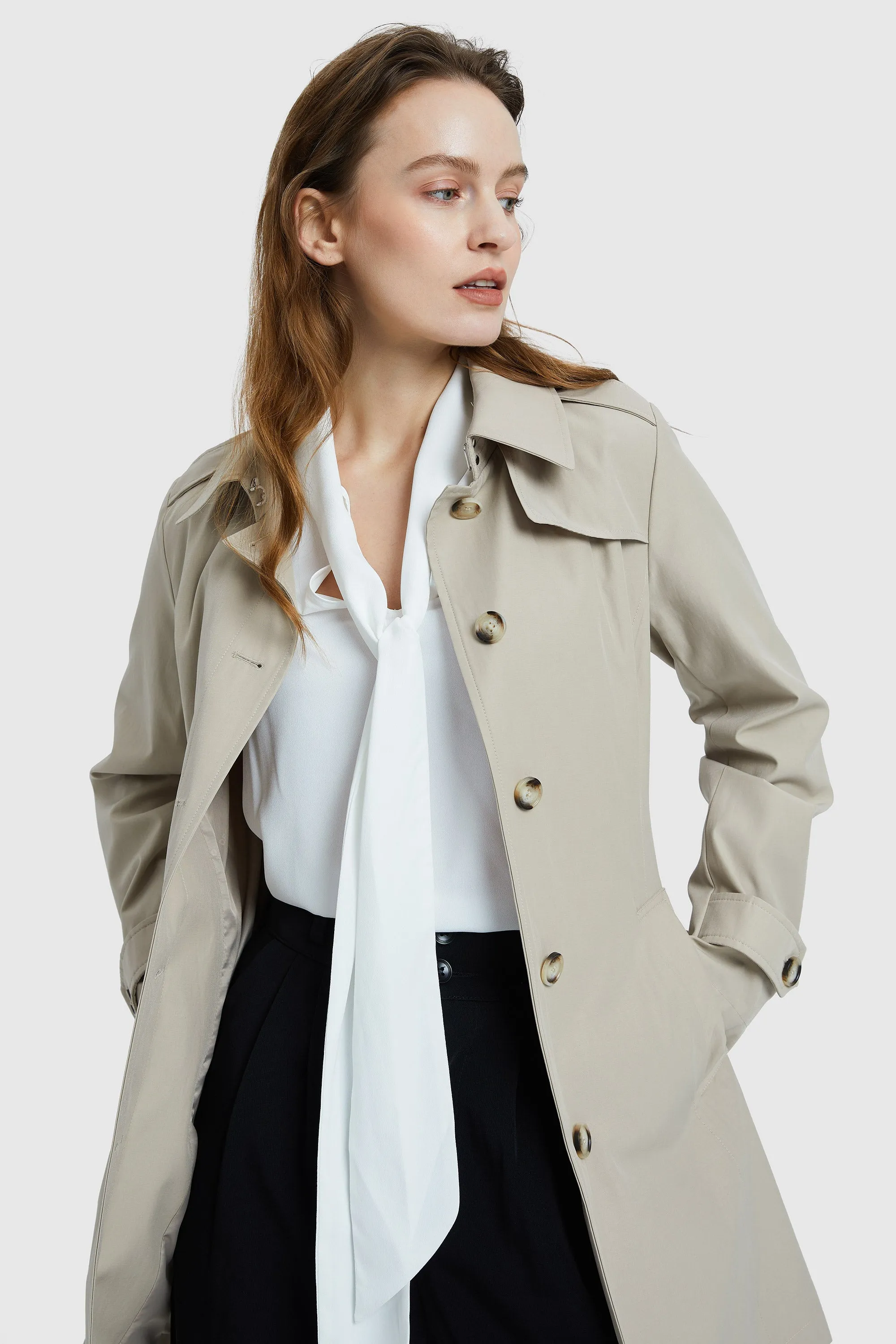 Windproof Classic Slim Belted Trench Coat