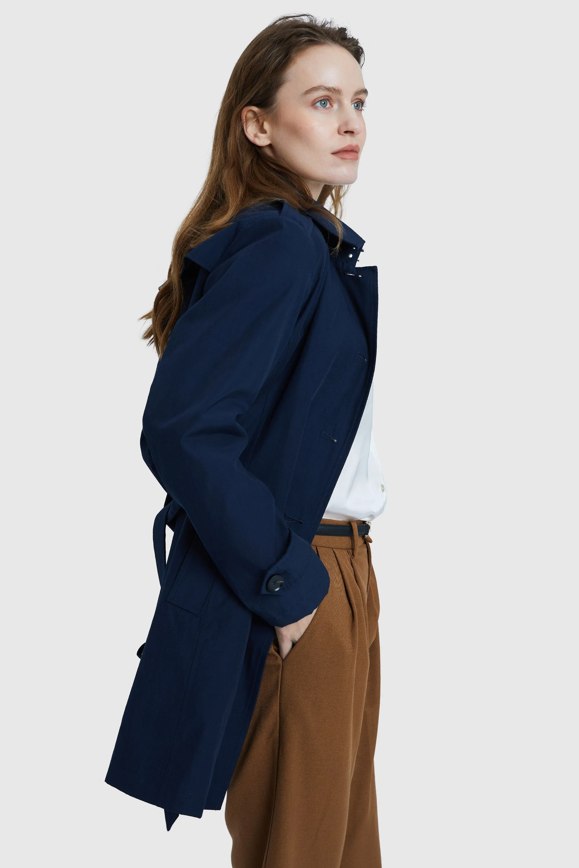 Windproof Classic Slim Belted Trench Coat